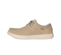 Kickback Haven Men’s Suede Loafers - Lightweight Comfortable Slip-On Casual Shoes with Elastic Laces, Cushioned Support Sole and Leather Lined Insole - Smart Everyday Footwear - Beige Suede, UK 9