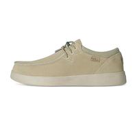 Kickback Haven - Mens Loafers - Colour Beige Suede - Casual Moc Style Mens Shoes - Soft Leather and Suede Upper - Adjustable Elastic Laces - Cushioned Sole - Leather Lined Insoles - Size UK 9