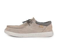 Kickback Haven - Mens Loafers - Colour Taupe Suede - Casual Moc Style Mens Shoes - Soft Leather and Suede Upper - Adjustable Elastic Laces - Cushioned Sole - Leather Lined Insoles - Size UK 8