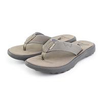 Kickback Koloa Flip Flops for Men & Women - Casual Summer Sandals with Anti-Slip Sole - Relaxed Comfort for Beach, Holiday, Travel & Everyday Wear - Brown Charcoal, UK 8