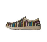 Kickback Lounger Men's Canvas Summer Shoes - Casual Slip-On Loafers with Elastic Laces - Comfortable Indoor & Outdoor Sneakers with Kickdown Heel & Anti-Slip Sole - Red Stripe, UK 10