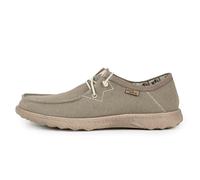 Kickback Lounger Men's Canvas Summer Shoes - Casual Slip-On Loafers with Elastic Laces - Comfortable Indoor & Outdoor Sneakers with Kickdown Heel & Anti-Slip Sole - Taupe, UK 8