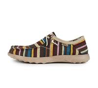 Kickback Lounger Men's Canvas Summer Shoes - Casual Slip-On Loafers with Elastic Laces - Comfortable Indoor & Outdoor Sneakers with Kickdown Heel & Anti-Slip Sole - Red Stripe, UK 7