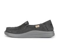 Kickback Rizzo Loafer - Ladies Slip On Moc Toe - Lightweight Suede Slip in Shoes - Relaxed Look All Day Comfort - Orthotic Leather Lined Active Foam Footbed - Charcoal Suede - UK 3