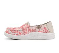 Kickback Rizzo Womens Loafer - Ladies Slip On Moc Toe - Lightweight Slip in Shoe's - Relaxed Look All Day Comfort - Orthotic Leather Lined Foam Footbed - Casual Summer Shoes - Pink Beach Linen - UK5
