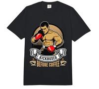 Kickboxer Before Coffee Martial Arts Coffee Lover Kickboxer Comfort Colors Adult Heavyweight T-Shirt
