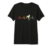 Kickboxer Heartbeat Kickboxing Lover Muay Thai Premium T-Shirt