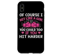Kickboxing Boxing Class Saying Of Course I Hit Like a Girl Case for iPhone XS Max