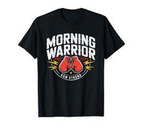 Kickboxing Class Morning Warrior Vintage Sunburst Badge T-Shirt