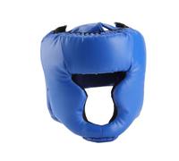 Kickboxing Head Gear Adults Kids MMA Training Sparring Martial Arts Boxing Helmet PU Leather Thick Foam Padding Adjustable Adhesive Fastener Full Coverage Head Cheeks Chin Black (S for Kids)