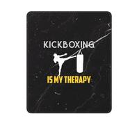 Kickboxing Is My Therapy Mouse Mat With Stitched Edges Mouse Pad Comfortable Mousemat For Office Pc Laptop 25X30Cm