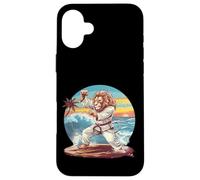 Kickboxing Lion Beach Sunset Jiu-Jitsu Taekwondo Lion Lover Case for iPhone 16 Plus