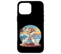 Kickboxing Lion Beach Sunset Jiu-Jitsu Taekwondo Lion Lover Case for iPhone 16 Pro Max