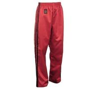 Kickboxing Satin Full Contact Trousers Red W/ 2 Black Stripes - 00