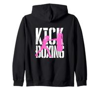 Kickboxing Woman Training on the punching Bag Zip Hoodie
