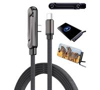 Kickcable 2-in-1 Stand Charging Cable, Skegic Cable Stand, Sideways Phone Charger, 240w Super Fast Charging Cord & PhoneStand 5 Ft, For Smartphones,Tablets,Laptops,And Gaming Devices (USB to C 65W)