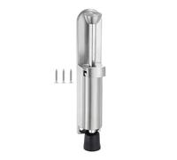 Kickdown Door Stop, Silver Foot Operated Door Stopper Stainless Steel Gate Stop with Soft Rubber Tip for Indoor Outdoor Patio Garage
