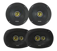 KICKER 6.5" 300 Watt Max Power 4 Ohm 2-Way Car Audio Coaxial Speakers (Pair) and 6x9 450 Watt Peak Power 3-Way Vehicle Audio Speakers (Pair)