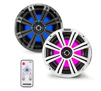 Kicker 8 Inch KM-Series Marine Speaker Bundle 41KM84LCW with 41KMLC LED Remote