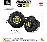 Kicker CSC354 CS Series 3.5" 9cm 2 Way Car Door Dash Coaxial Speakers 30w RMS