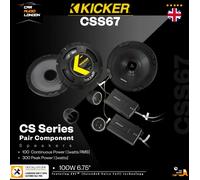 Kicker CSS674 CS Series 6.75" 17cm 2 Way Car Door Component Speakers 100w RMS