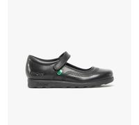 Kickers Girl's Fragma Pop Leather School Shoes | Smart Everyday School Look | Everyday Comfort Fit, Cushioned for All-Day Wear, Black, 5 UK Child