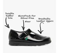 Kickers Fragma T Bar J Girls Kids School Shoes Black UK Size