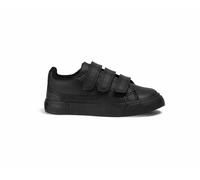 (UK 8.5 Infant) Kickers Infants Black Leather Tovni Trip Trainers