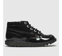 Kickers Kick Hi Zip Patent Junior Black Boots-UK 1 / EU 33