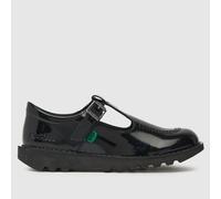 Kickers Black Kick T-Bar Patent Girls Youth Shoes UK 6 (EU 39)