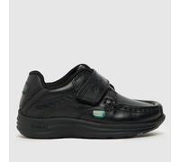 Kickers Boy's Reasan Single Strap Black Leather School Shoes, 6 UK Child