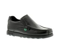 Kickers Boys Black School Shoes Junior Fragma S Leather Slip On black UK Size