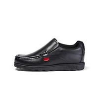 Kickers Boy's Fragma Slip Black Leather Shoes, 2 UK