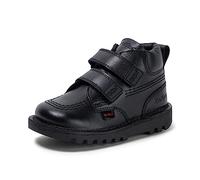 Kickers Infant Boy's Kick Hi Roll Leather Boots | Extra Comfortable | Added Durability | Premium Quality, Black, 8 UK Child