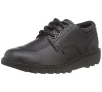 Kickers Boy's Kick Lo Padded Leather School Uniform Shoes | Smart Everyday School Look | Everyday Comfort Fit, Cushioned for All-Day Wear, Black, 3 UK Child