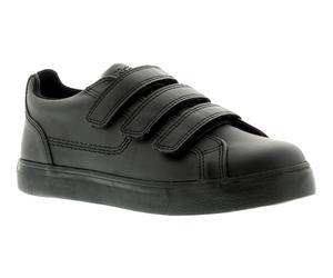 Kickers Boys School Shoes Tovni Leather Touch Fastening black - Size UK 4 Infant