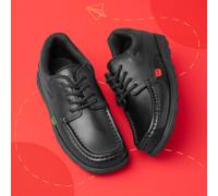Kickers Junior Boys Fragma Lace Leather School Shoes Black 3