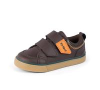 Kickers Boy's Tovni Twin Zigzag Shoes | Smart Everyday School Look | Everyday Comfort Fit, Cushioned for All-Day Wear, Brown, 8 UK Child