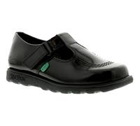Kickers Childrens Unisex Fragma T Bar J Girls Kids School Shoes Black Leather - Size UK 12.5 Kids
