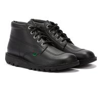 Kickers Boys Black School Shoes Leather Two Strap Easy Fasten Padded Kids SIZE