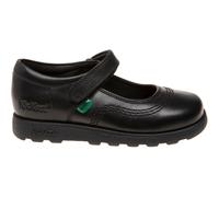 Kickers Girl's Fragma Pop Leather School Shoes | Smart Everyday School Look | Everyday Comfort Fit, Cushioned for All-Day Wear, Black, 7 UK Child