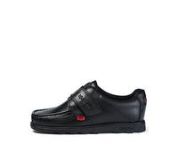 Kickers Fragma Single Strap Leather Shoe - Black, Black, Size 3 Older Black