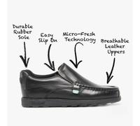 Kickers Junior Boys Back To School Fragma Slip Leather Shoes Black 5