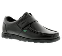 Kickers Fragma Strap 3 Am Boy's Black Leather School Shoes, Size: 10.5