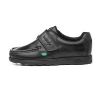 Kickers Boy's Fragma Single Strap Moc Toe Comfortable Leather Shoes Leather Shoes, Black, 8 UK Child