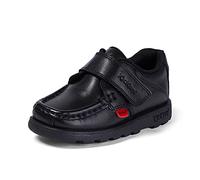 Kickers Boy's Fragma Single Strap Moc Toe Comfortable Leather Shoes Leather Shoes, Black, 9 UK Child