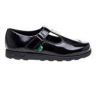 Kickers Junior Fragma T Bar Patent Leather Shoe - Black - Size 5