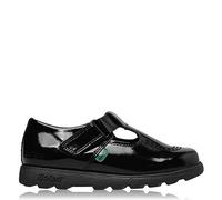Kickers Junior Girl's Fragma T-Bar School Shoes, Patent Black, 13 UK Child