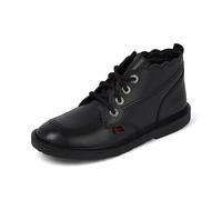 Kickers Girl's Adlar Hi Scallop Leather Ankle Boot, Black, 2 UK Child