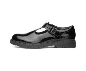 Kickers Girl's Finley T Bar Patent Leather Shoes | Smart Everyday School Look | Everyday Comfort Fit, Cushioned for All-Day Wear